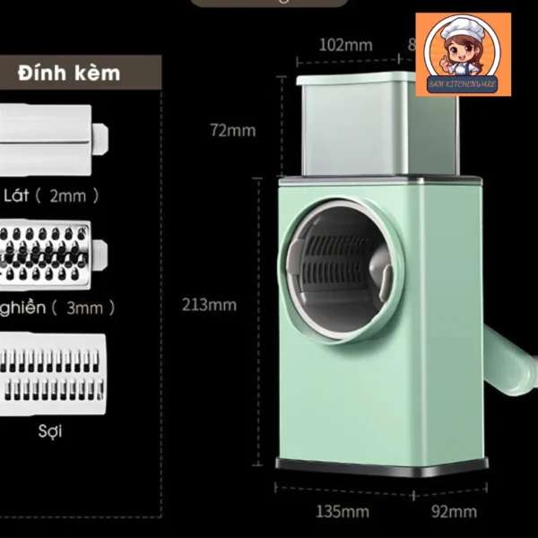 4-in-1 Multi-Purpose Vegetable Slicer with 3 Interchangeable Blades