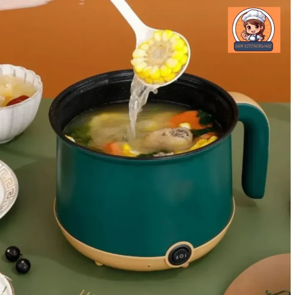 Electric Hot Pot with Temperature Control and Multi-Function Steaming Tray