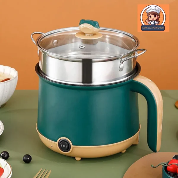 Electric Hot Pot with Temperature Control and Multi-Function Steaming Tray